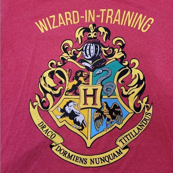 HARRY POTTER Wizarding World red wizard in training Hogwarts short sleeve tee L - Picture 4 of 7